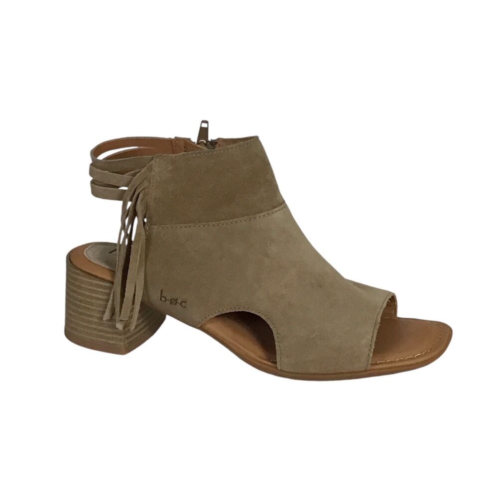 b.o.c Born Concept Women Suede Sandals Sz. 7 Brown Verona Peep toe block heel
